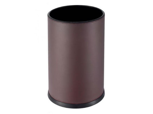 Pokojový koš kulatý, hnědá koženka, 8l
