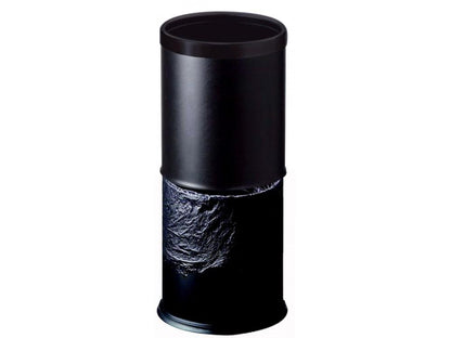 Pokojový koš, dvouplášťový, kulatý, černá koženka/černý rám, 8 l