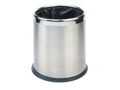 Pokojový koš, dvouplášťový, kulatý, broušená nerez, 8 l