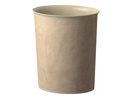 Pokojový koš, oválný, plastový, béžová koženka, 10l