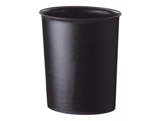 Pokojový koš, oválný, plastový, černá koženka, 10l