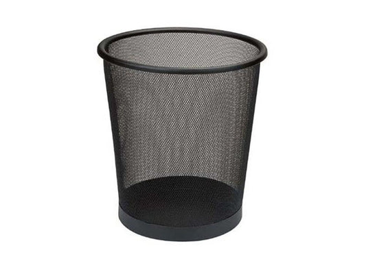 Pokojový koš, kulatý, drátěný, černý, 13l