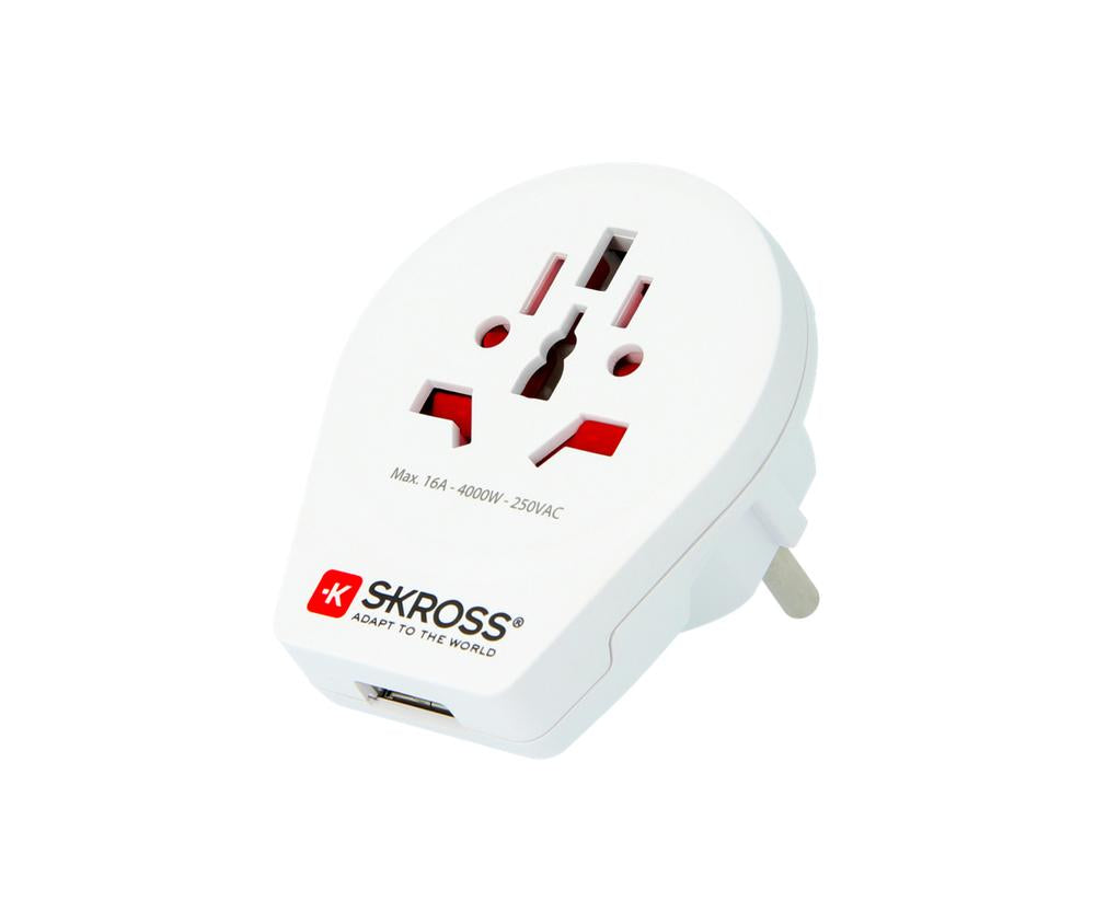 Cestovní adaptér do evropské zásuvky s USB