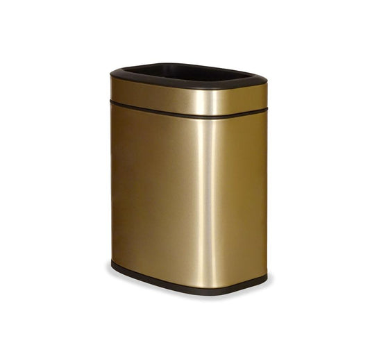 Pokojový koš, dvoustěnný, hranatý, zlatý, 6l