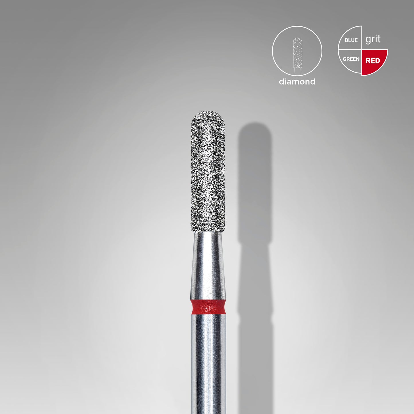 Diamantový vrták na nehty zaoblený válec červený EXPERT průměr hlavy 2,3 mm / pracovní část 8 mm - STALEKS