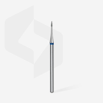 Diamond nail drill bit flame mini blue EXPERT head diameter 1 mm / working part 3 mm - STALEKS