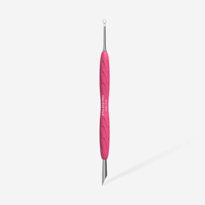 Manicure pusher Gummy with silicone handle UNIQ 11 TYPE 2 (beveled and loop pusher) - STALEKS