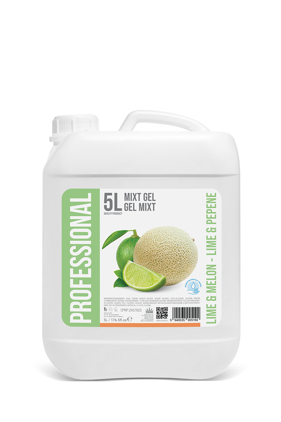 Professional  Mixt Gel Lime and Melon, 5L Canister - PROFESSIONAL