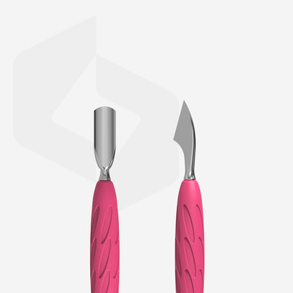 Manicure pusher Gummy with silicone handle UNIQ 10 TYPE 3 (rounded narrow pusher and cleaner) - STALEKS