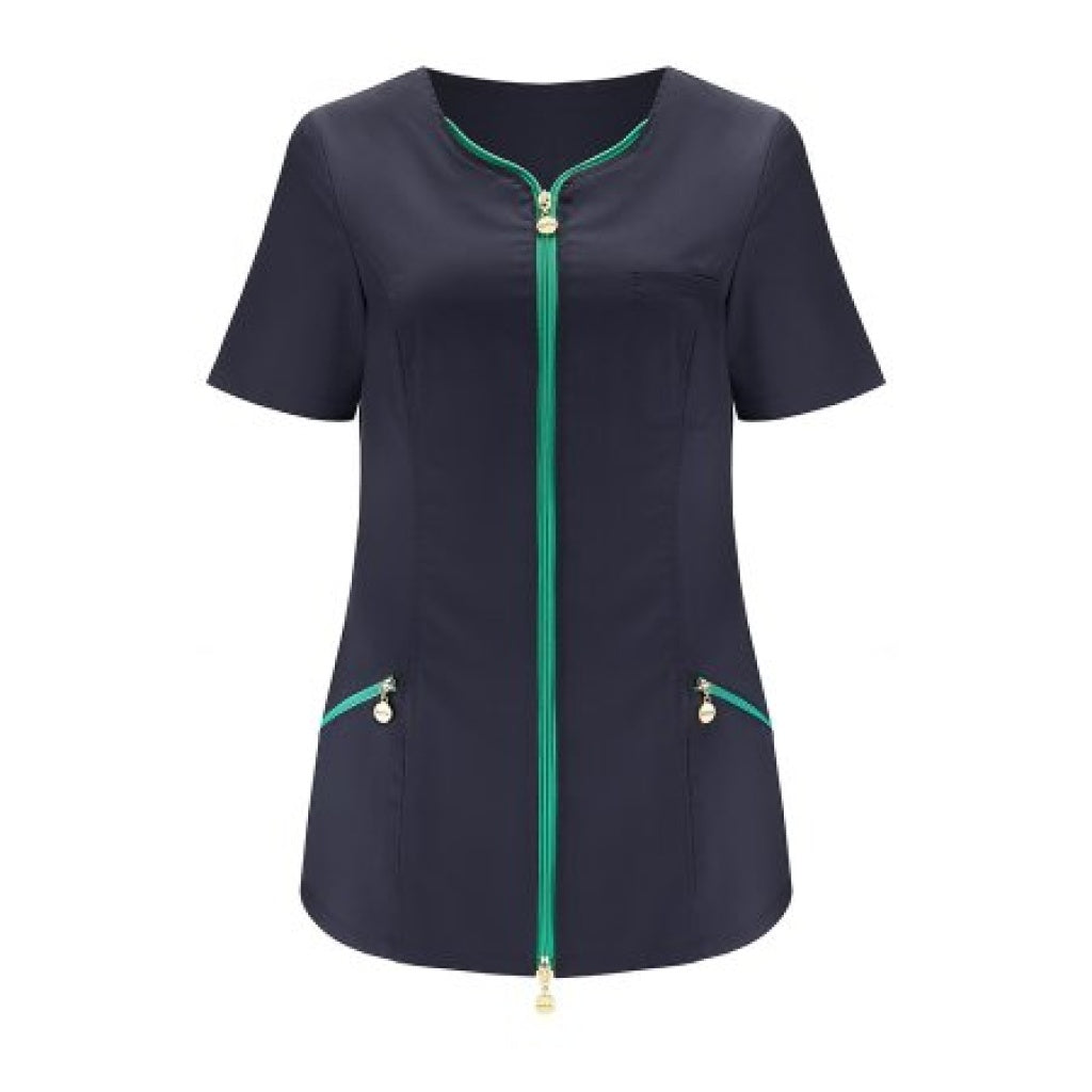 Meclo medizinische Damenbluse mit Reißverschluss, Marineblau ELIZA 5
