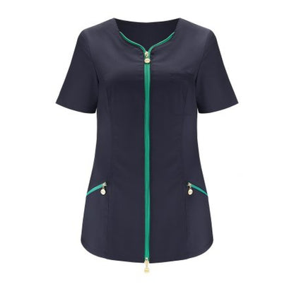 Meclo medizinische Damenbluse mit Reißverschluss, Marineblau ELIZA 5