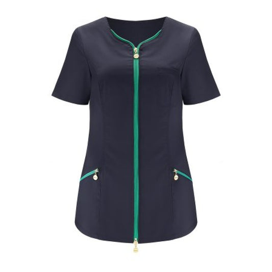 Meclo medizinische Damenbluse mit Reißverschluss, Marineblau ELIZA 5