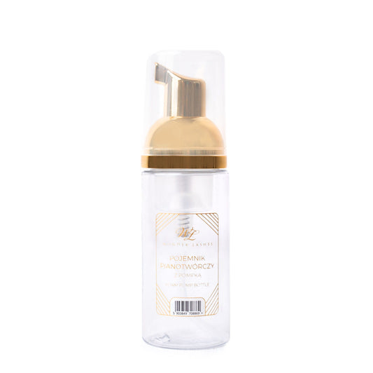 Pěnicí lahvička s pumpičkou 50 ml zlatá