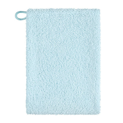 Blue terry cloth wash mitt