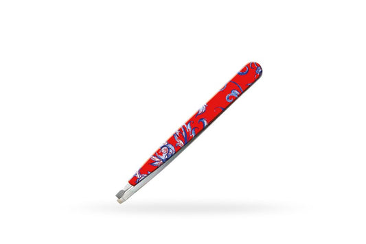 Tweezers with slanted tip PREMAX - Red Flower Fantasy - Colors Collection