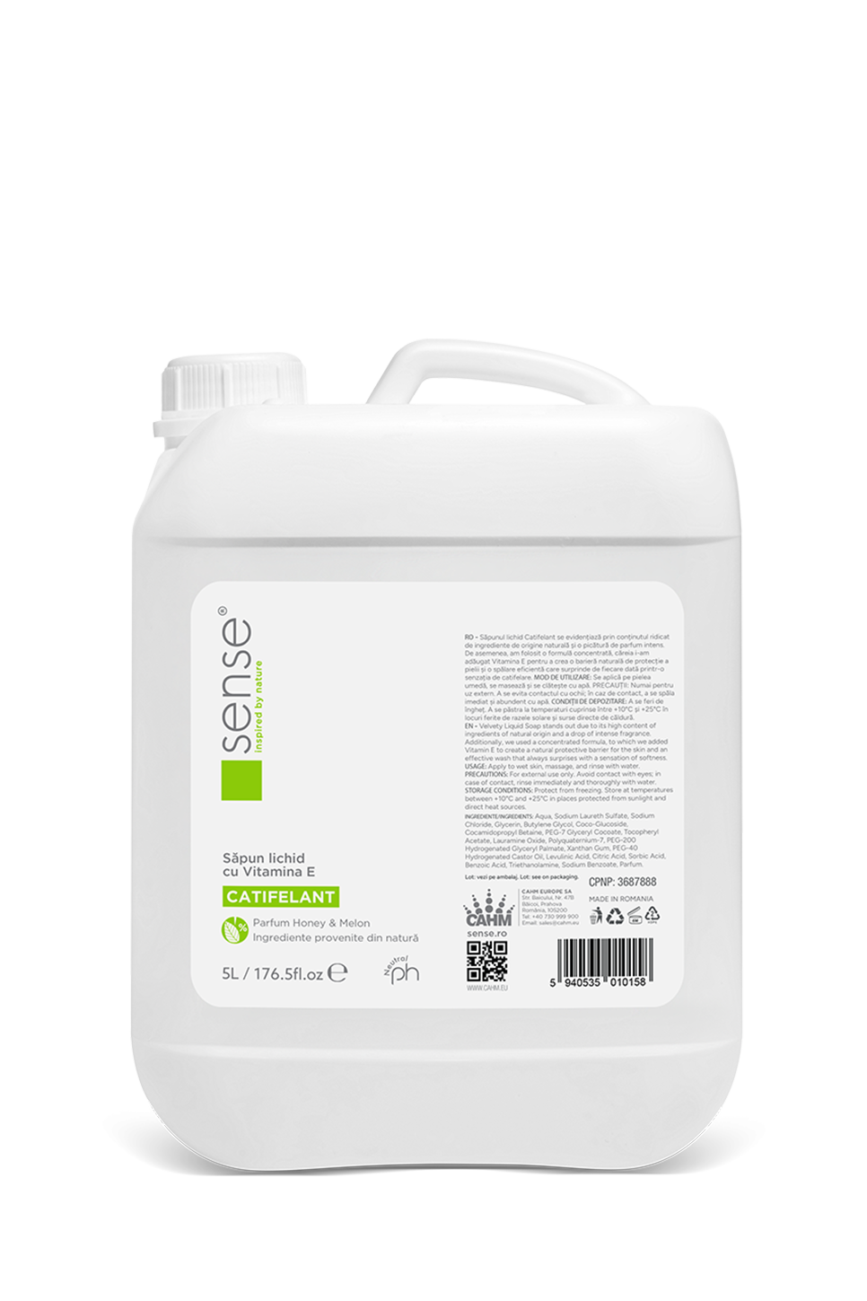 Sense®  Liquid Soap Honey and Melon, 5L Canister - SENSE