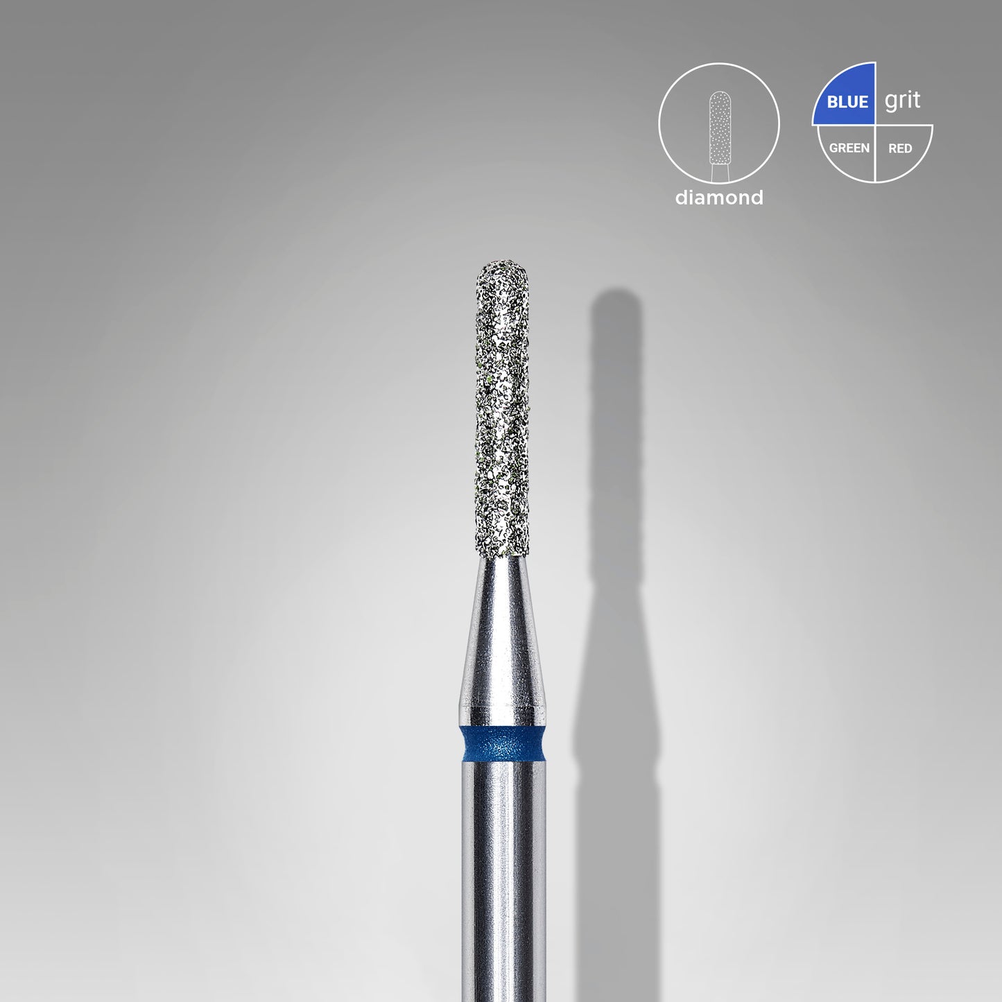 Diamantový vrták na nehty zaoblený válec modrý EXPERT průměr hlavy 1,4 mm / pracovní část 8 mm - STALEKS