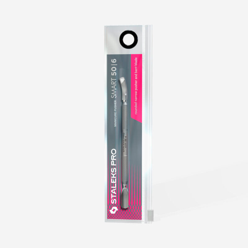 Manicure pusher SMART 50 TYPE 6 (rounded narrow pusher and bent blade) - STALEKS