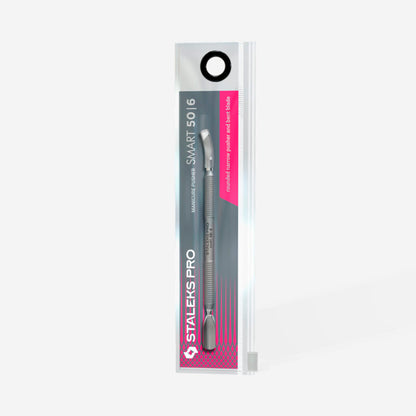 Manicure pusher SMART 50 TYPE 6 (rounded narrow pusher and bent blade) - STALEKS