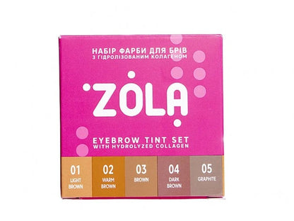 Zola Innovative Färbesystem – 5er-Set Augenbrauenfarben + Oxidationsmittel in Sachets (10x5 ml)