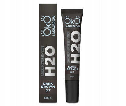 Eyebrow and eyelash dye OKO Liquid Hybrid Tint H2O 5.7 Dark Brown, 15 ml