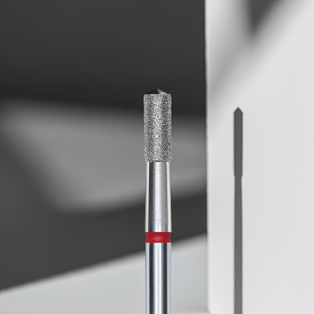 Diamantový válec na hřebíky červený EXPERT průměr hlavy 2,5 mm / pracovní část 6 mm - STALEKS
