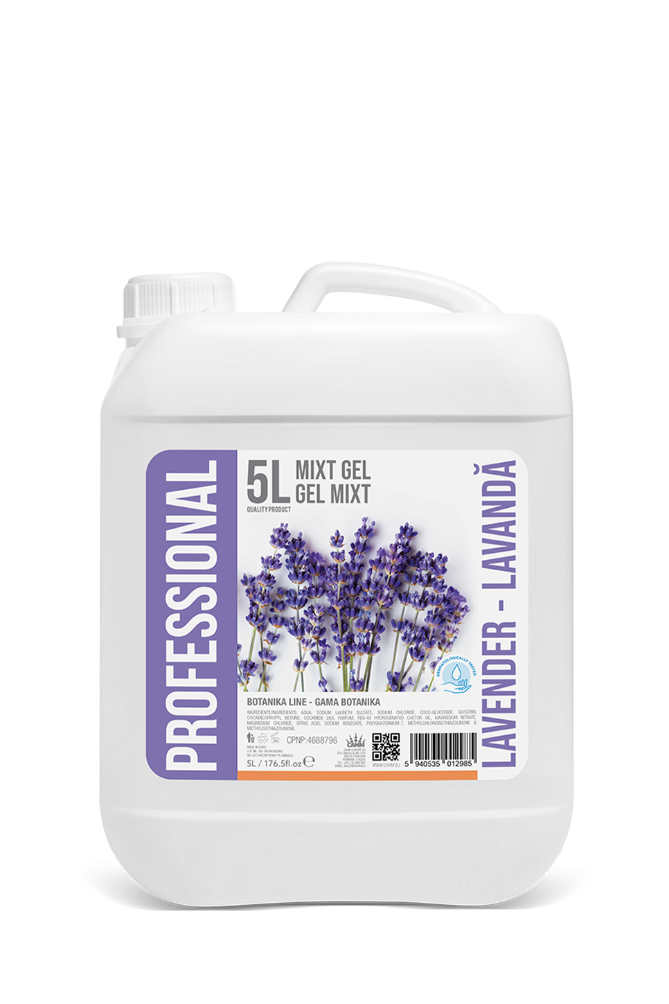 Professional Canister Mixt Gel, Lavender, 5L - PROFESSIONAL BOTANIKA LAVENDER