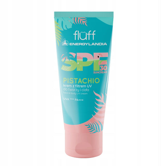 FLUFF - Energylandia - SPF30 Sunscreen - Cream with SPF30 protection factor for face and body - Pistachio - 100 ml