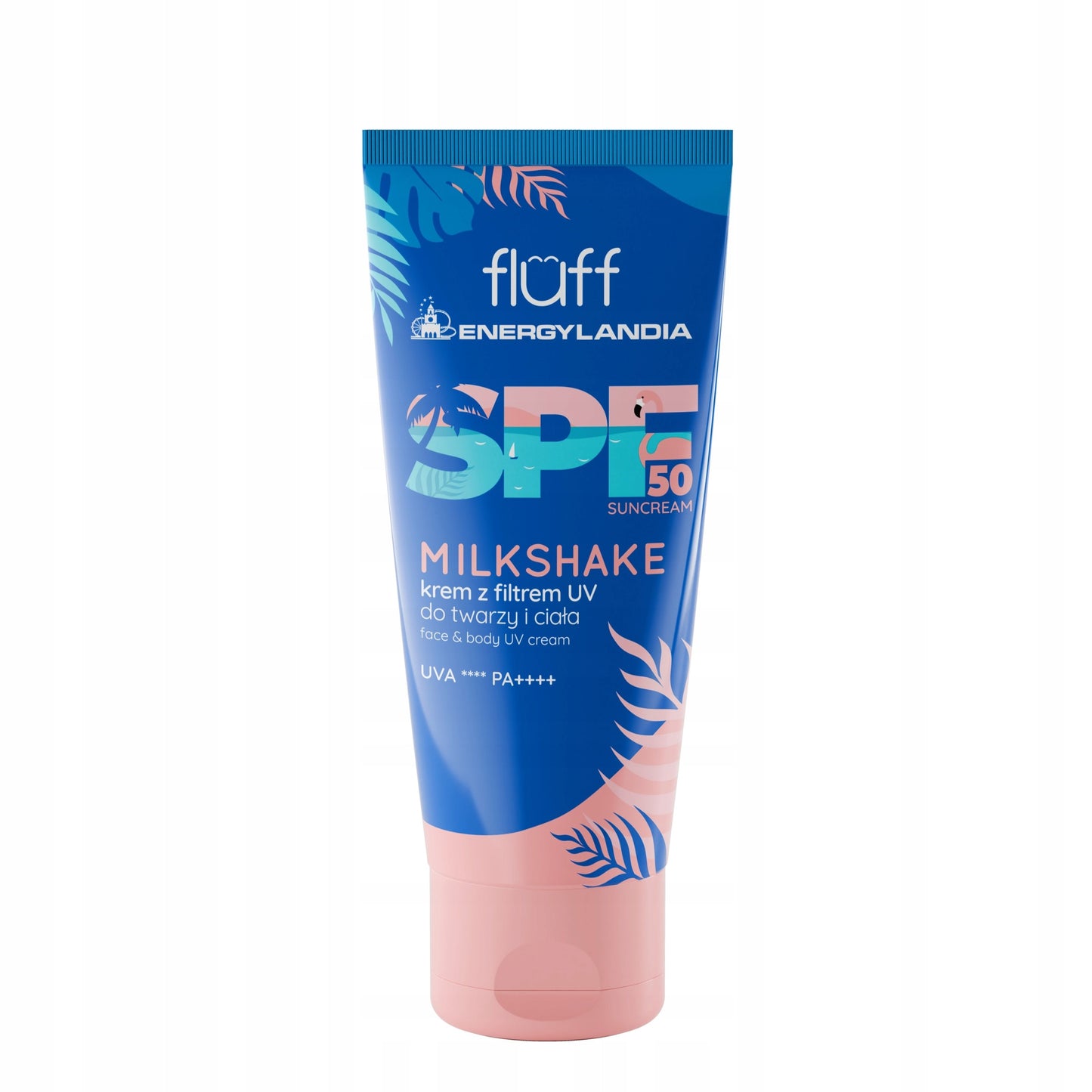 FLUFF - Energylandia - SPF50 Sunscreen - Cream with SPF50 protection factor for face and body - Milkshake - 100 ml