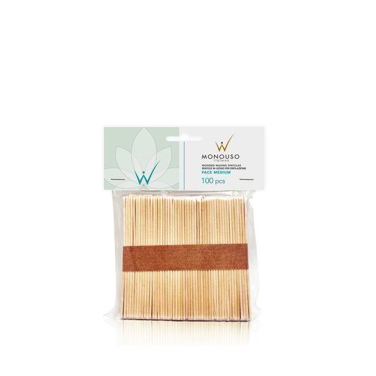 ItalWax Wooden Spatulas for Face, Medium (100 pcs.)