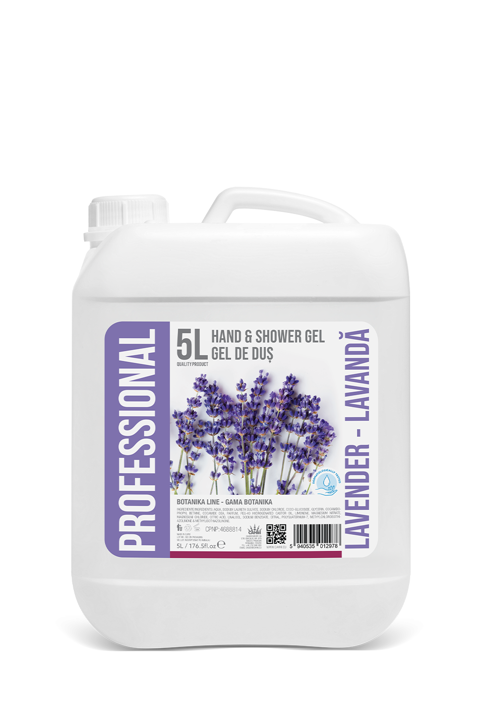 Professional  Canister Shower Gel, Lavender, 5L - PROFESSIONAL BOTANIKA LAVENDER