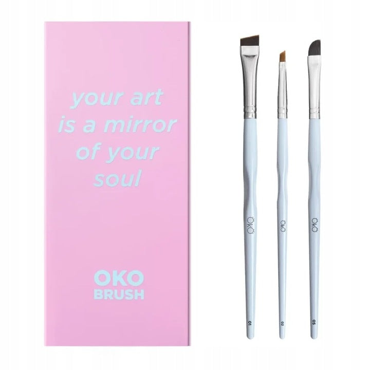 OkO Augenbrauenpinsel-Set „Deine Kunst ist ein Spiegel deiner Seele“