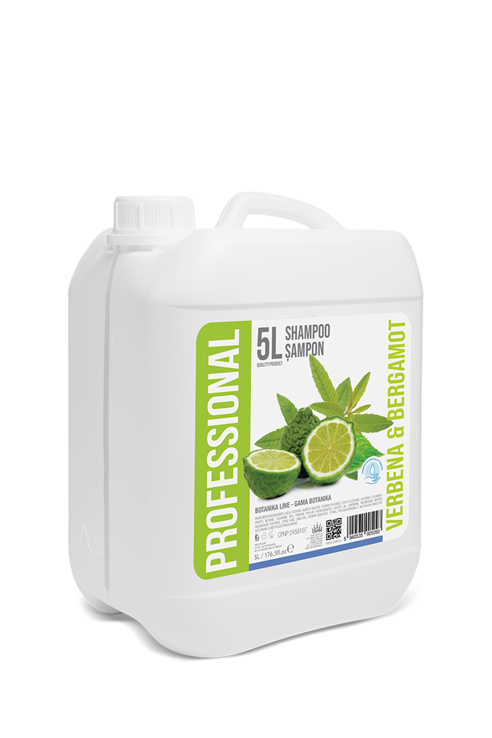 Professional Shampoo Verbena and Bergamot, 5L Canister - PROFESSIONAL