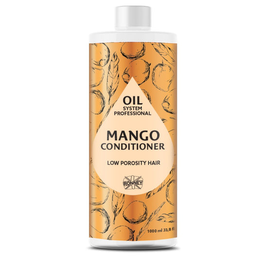 RONNEY Professional Oil System Low Porosity Hair - kondicionér MANGO1000 ml