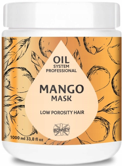 RONNEY Professional Oil System Low Porozity Hair - Maska MANGO 1000 ml
