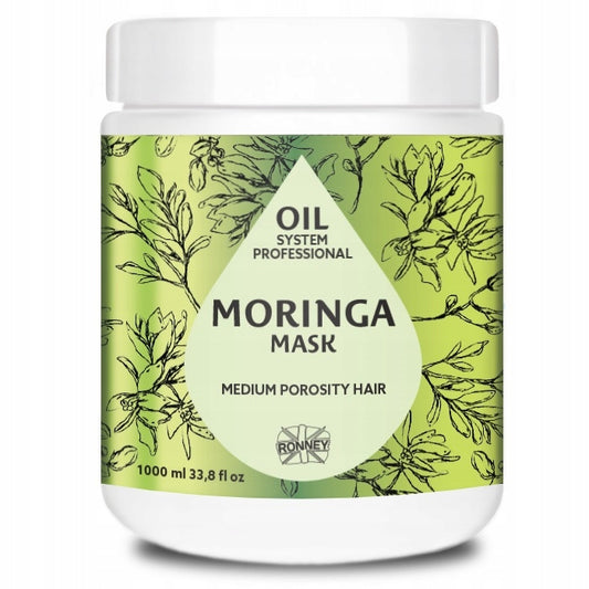 RONNEY Professional Oil System středně porézní vlasy - MORINGA maska ​​1000 ml