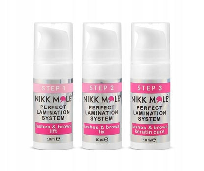 Nikk Mole Augenbrauen- und Wimpernlaminierungsset Nr. 1, 2, 3 je 10 ml