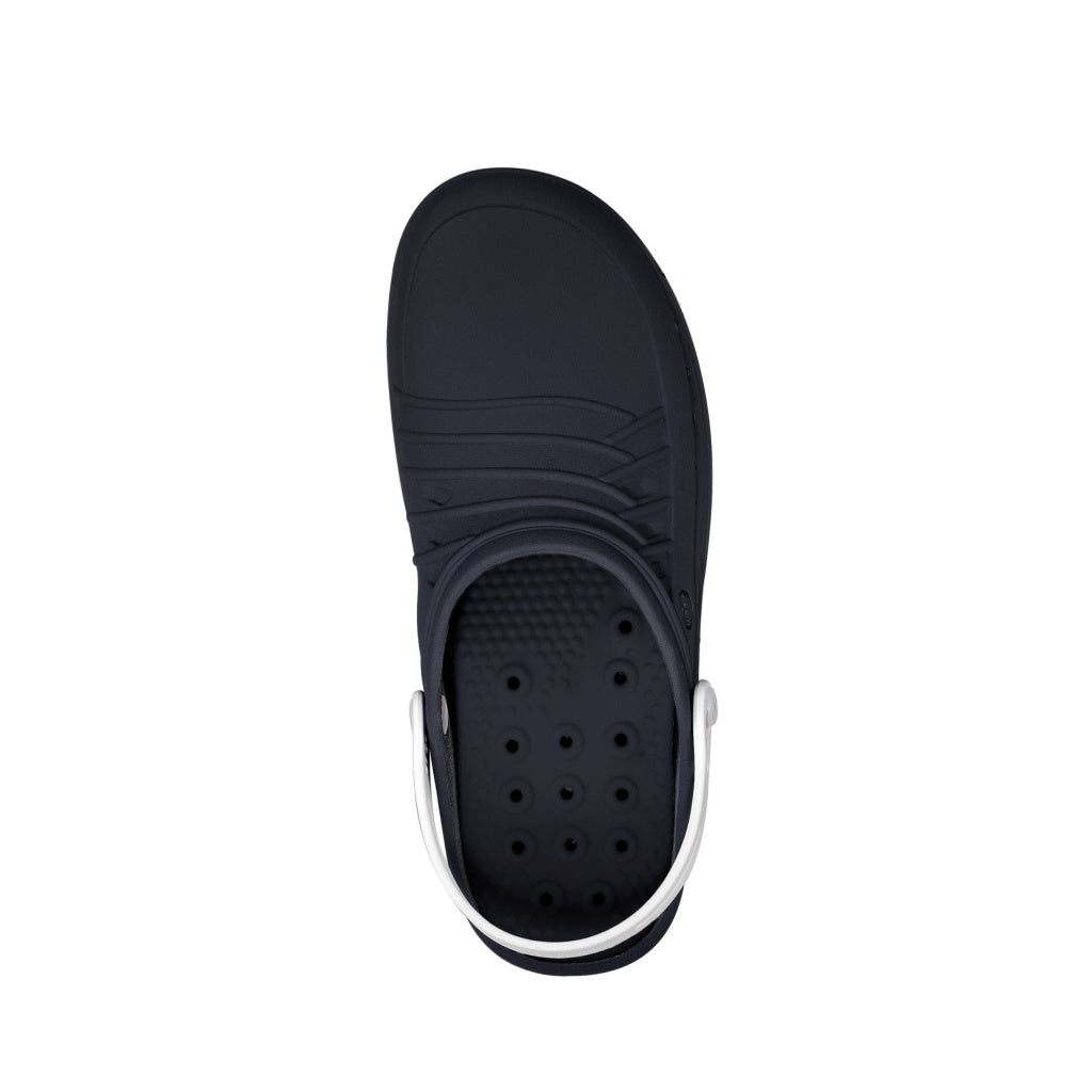 Marineblaue und weiße CLOG-Medizinschuhe