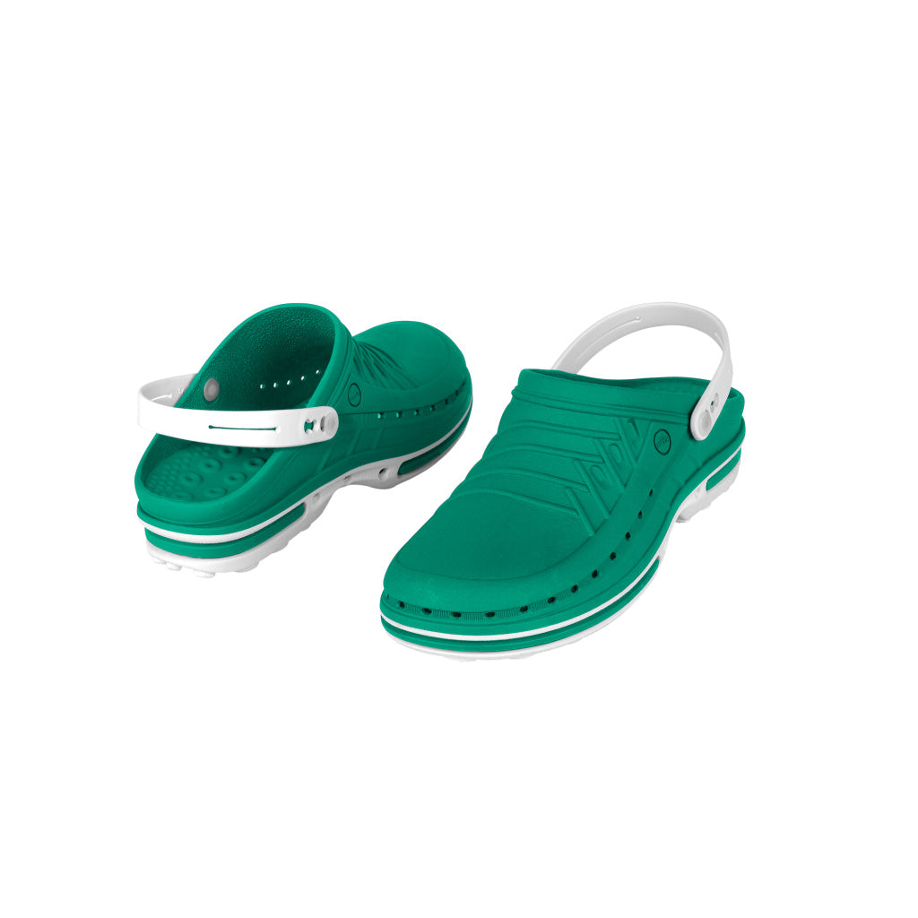 CLOG OP-Schuhe grün-weiß