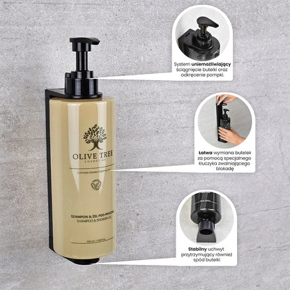 Dávkovač šamponu a sprchového gelu Olive Tree 2v1 Hotel – 450 ml