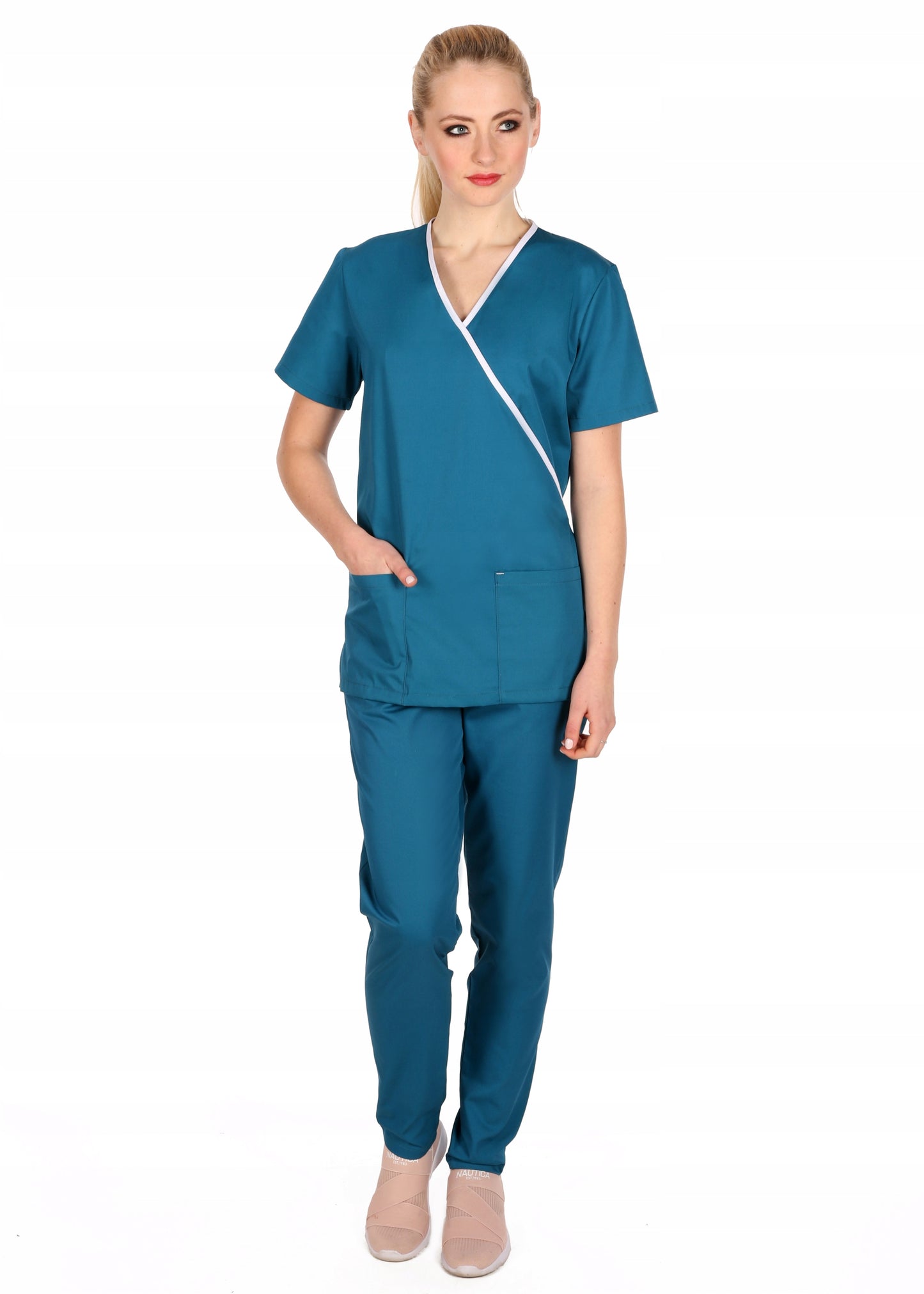 Medizinisches Set mit Besatz, Schürze für Damen