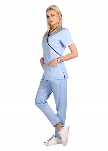 Medizinisches Set mit Besatz, Schürze für Damen