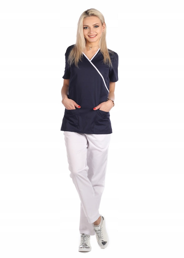 Medizinisches Set mit Besatz, Schürze für Damen
