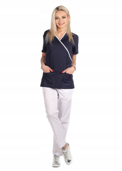 Medizinisches Set mit Besatz, Schürze für Damen