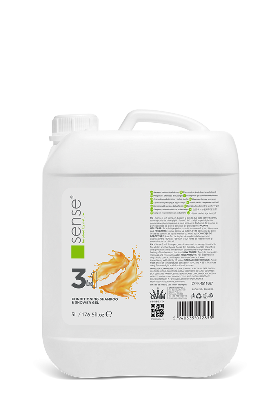 Sense®  Conditioning Shampoo and Shower gel Jasmine and Orange, 5L Canister - SENSE