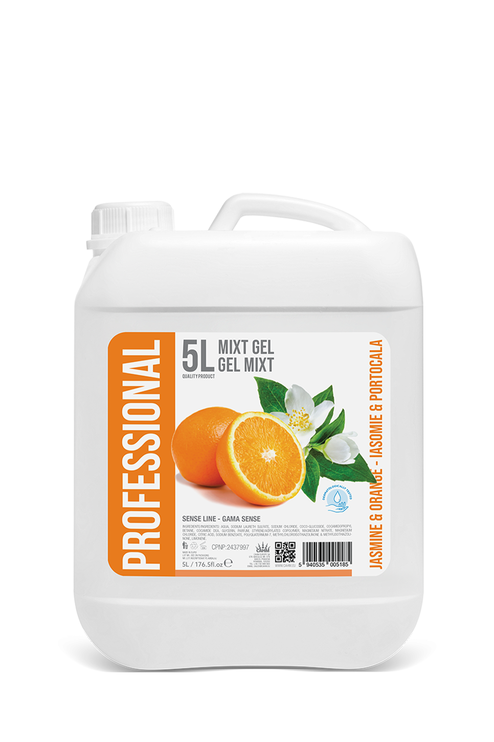Professional Mixt Gel Jasmine and Orange, 5L Canister - PROFESSIONAL