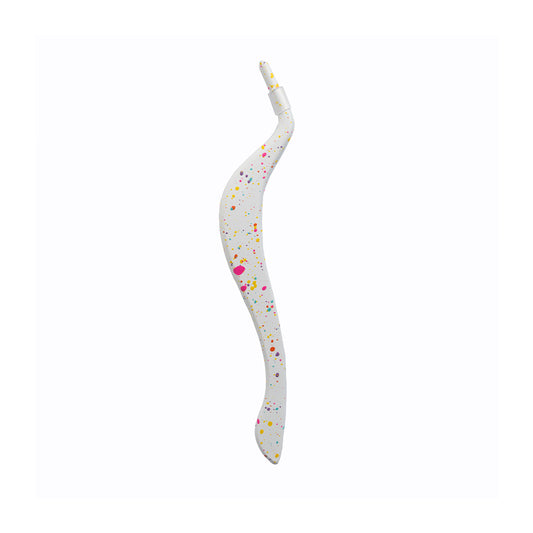 Mini tweezers for tufts/bonding eyelashes, white with dots