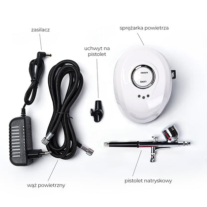 Airbrush/aerograph with compressor - white