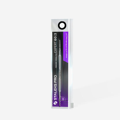 Pedicure toenail file EXPERT 60 TYPE 3 (straight nail file and file with a bent end) - STALEKS