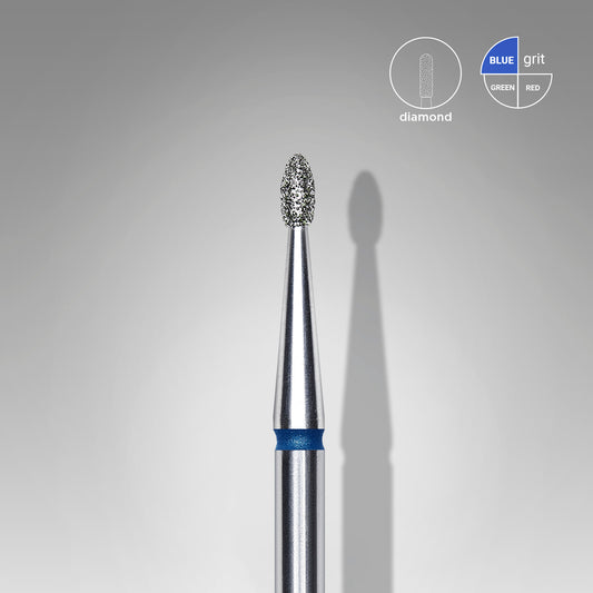 Diamantový vrták na nehty zaoblený pupen modrý EXPERT průměr hlavy 1,6 mm / pracovní část 3,4 mm - STALEKS